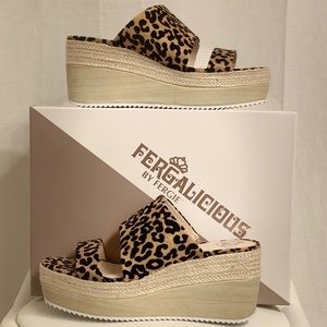 FERGALICIOUS Platform Wedge Sandal Leopard